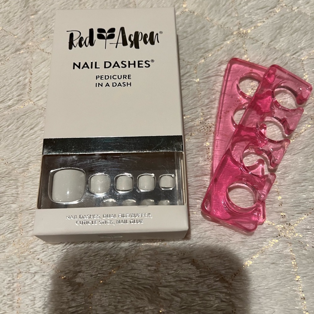 Red Aspen Pedi Dash Set with Pink Toe Separators